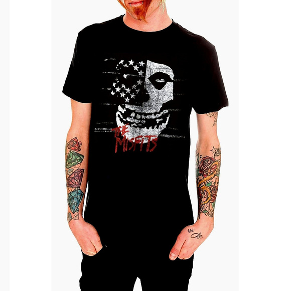 Misfits Other - Misfits USA Flag punk rock T-shirt M L NWT